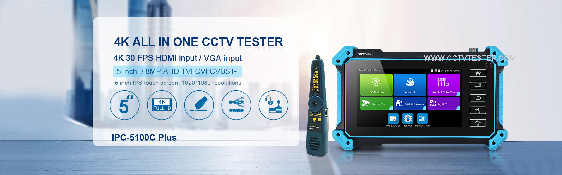 4K H.265 IP Tester 4 Inch Wrist CVBS CVI TVI AHD 5 In 1 CCTV Tester Portable Video Display AS Ct602 I.236634428